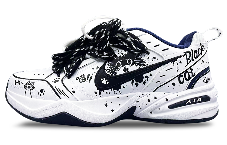 Nike Air Monarch 4 Low-Top Chunky Sneakers Unisex Black White