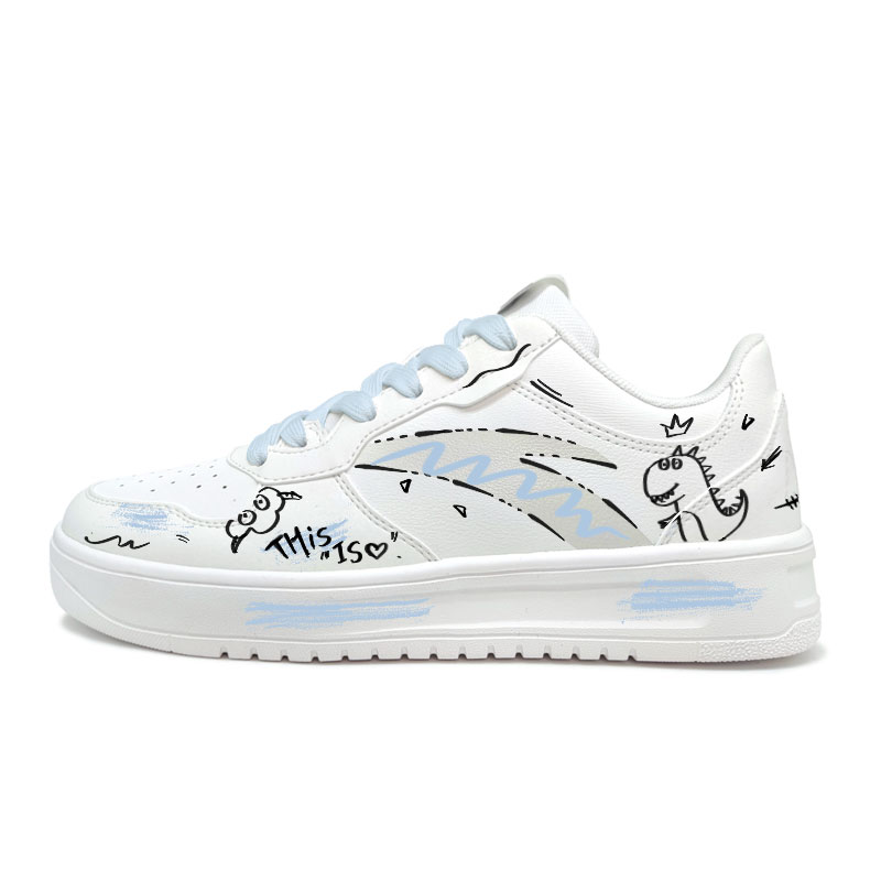 Anta Relaxed Abrasion Resistant, Lightweight, And Breathable Low Top Skateboard Shoes Women's Blue White