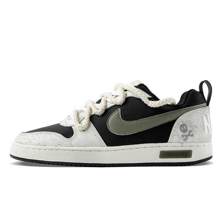Nike Court Anti-Slip Wear-Resistant Low-Top Skateboard Shoes Men's Black White