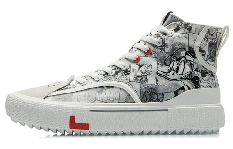 Disney X LINING Disney Skateboard Shoes Men High Top Antarctic Gray/Black/White