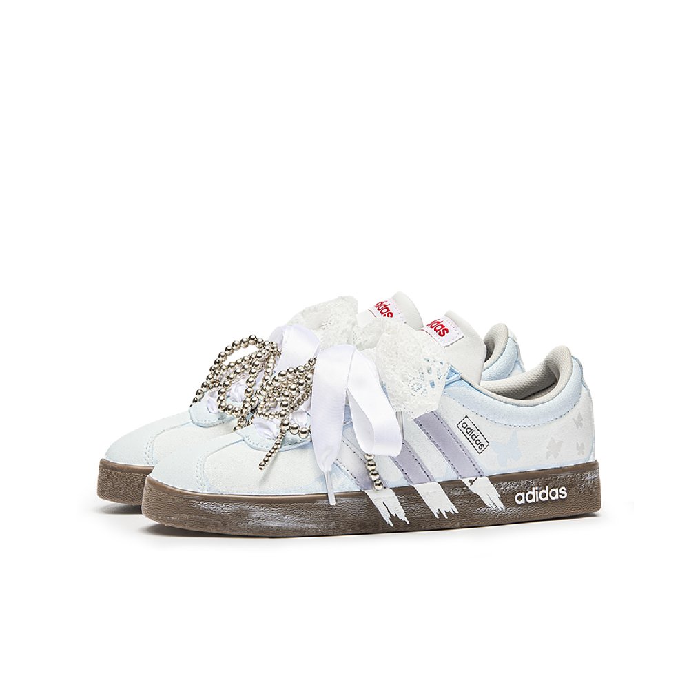 Adidas Neo VL Court 2.0 Butterfly Shock Absorbers Low Top Skateboard Shoes Unisex White Brown