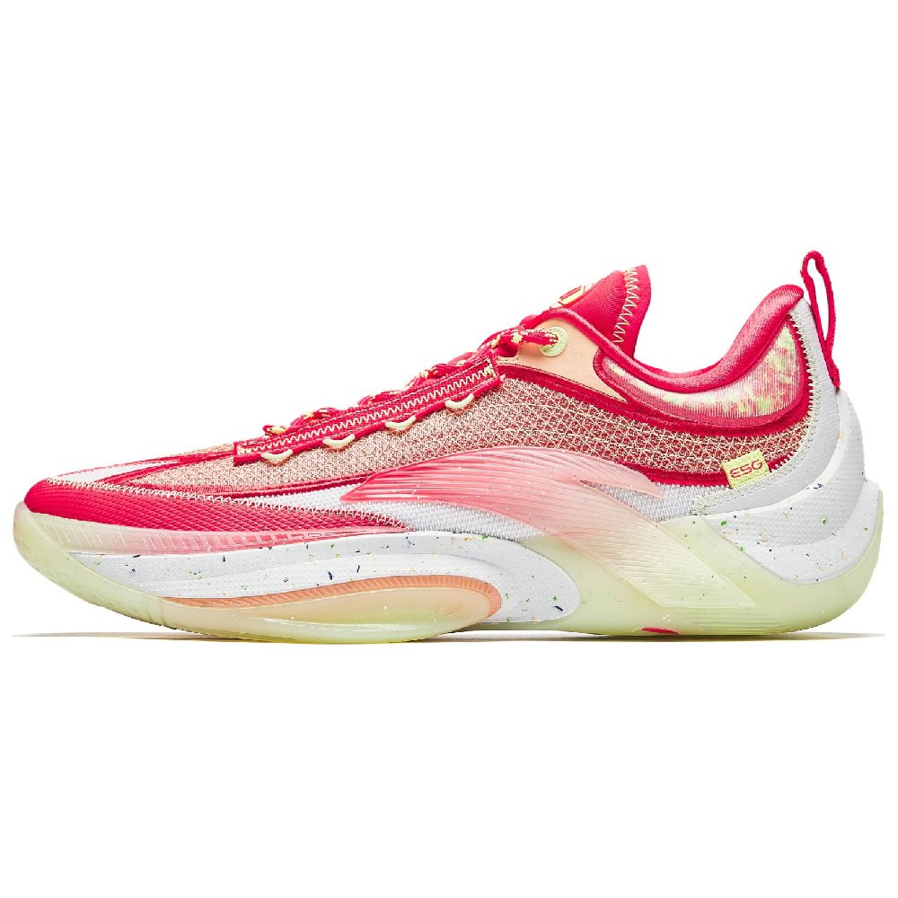 Anta Instantaneous 1 Cushioning Wear-Resistant Low-Top Basketball Shoes Men's Red Pink White