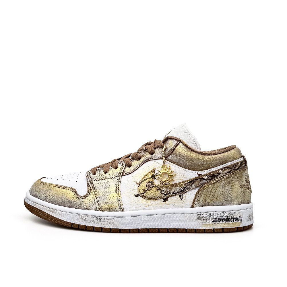Jordan Air Jordan 1 Vintage Basketball Shoes Unisex Low top Brown/Umber/Gold