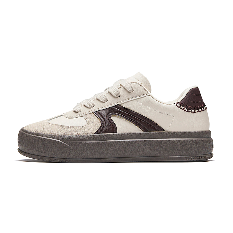 Anta Life Collection Anti-Slip Wear-Resistant Low-Top Skateboard Shoes Women's Beige Brown