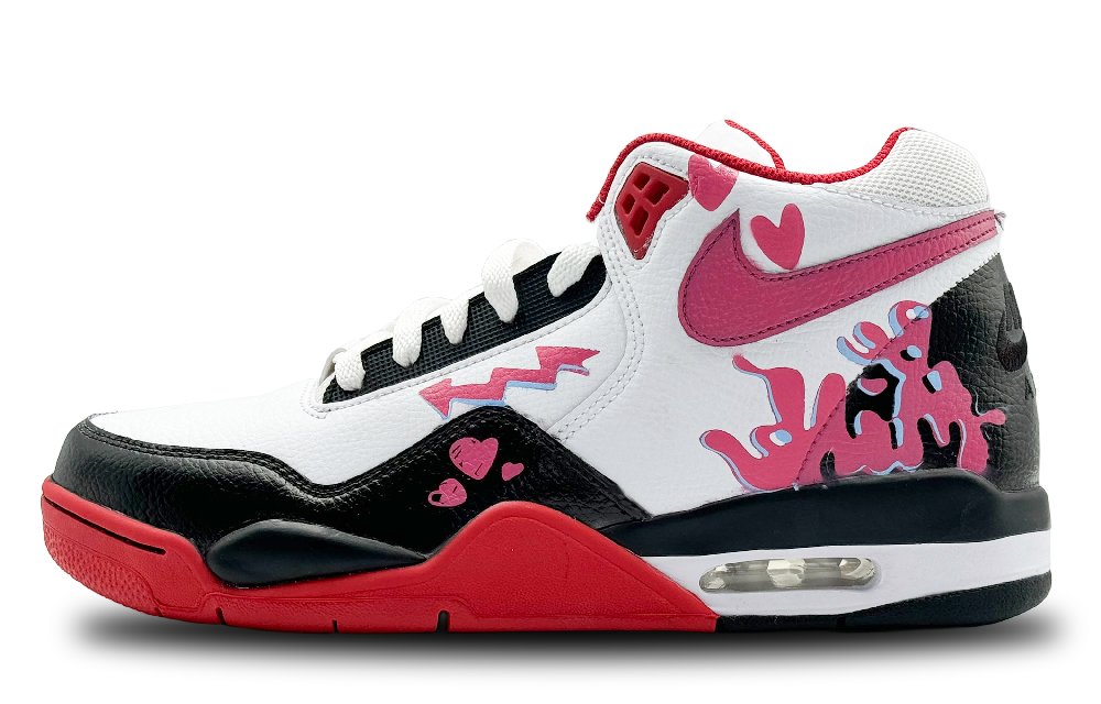 Nike Flight Legacy Mid-Top Vintage Basketball Shoes Unisex Black Pink