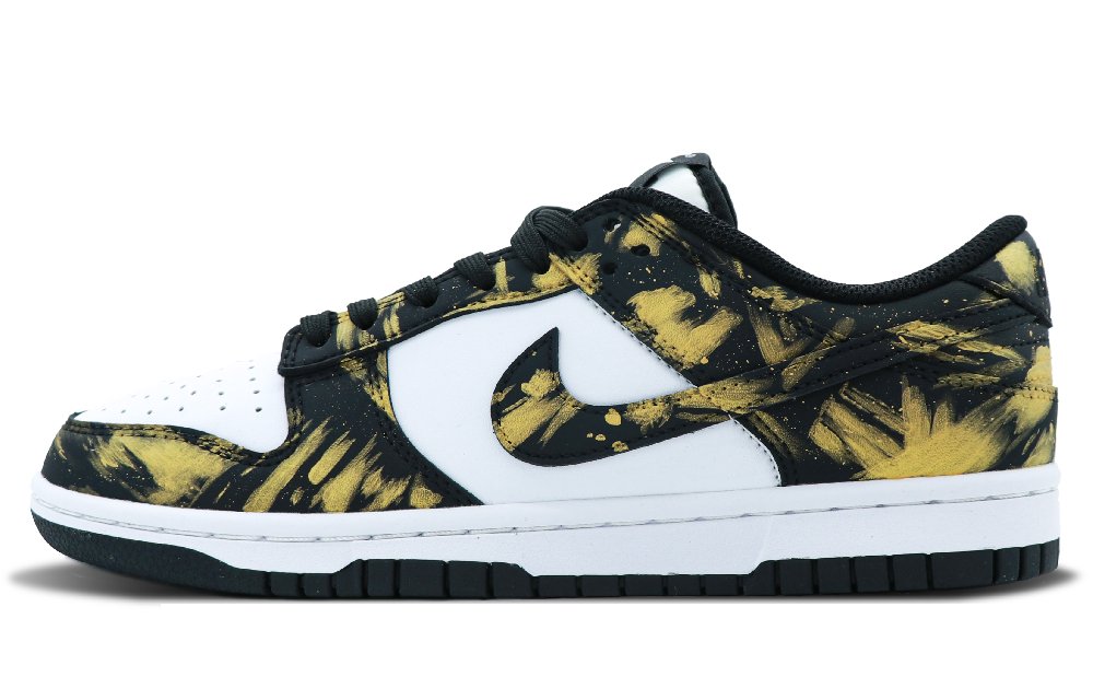 Nike Dunk Thermal Coverage Low Top Skateboard Shoes GS Black Gold