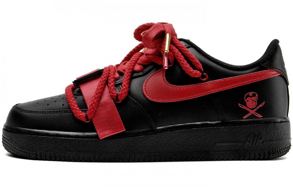 Nike Air Force 1 Wear-Resistant Balance Low-Top Skateboard Shoes Unisex Black Red