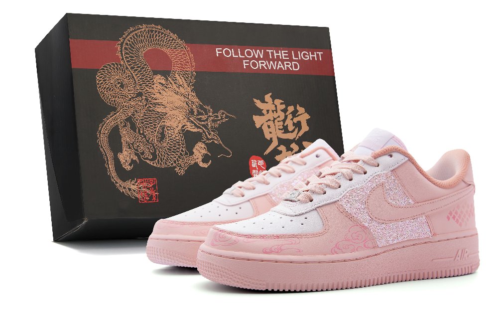 Nike Air Force 1 Anti-Slip Wear-Resistant Low-Top Skateboard Shoes Women's Pink