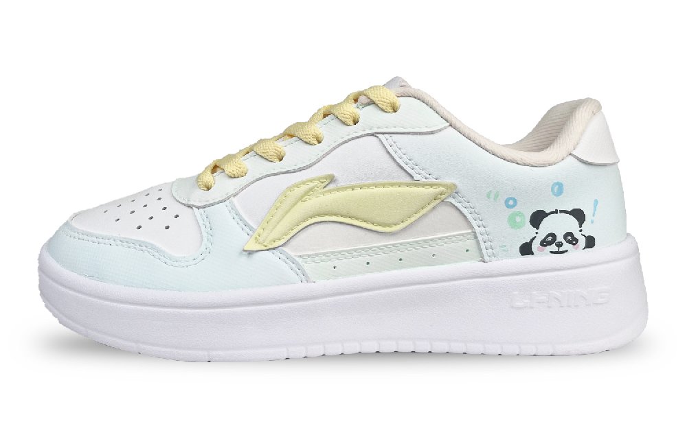 LiNing Pontoon Boats Abrasion Resistant Breathable Height Increasing Low top Skateboard Shoes Women's Blue White