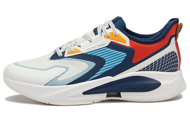 361° Slip Resistant, Abrasion Resistant, Breathable, Lightweight Low Top Running Shoes Men's White Blue Red
