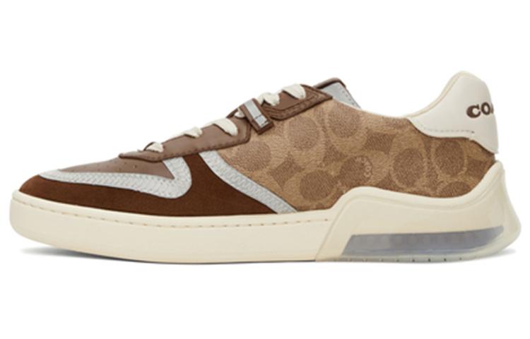 COACH CitySole Court Low Top Stylish Skateboarding Shoes Men's Gray Brown