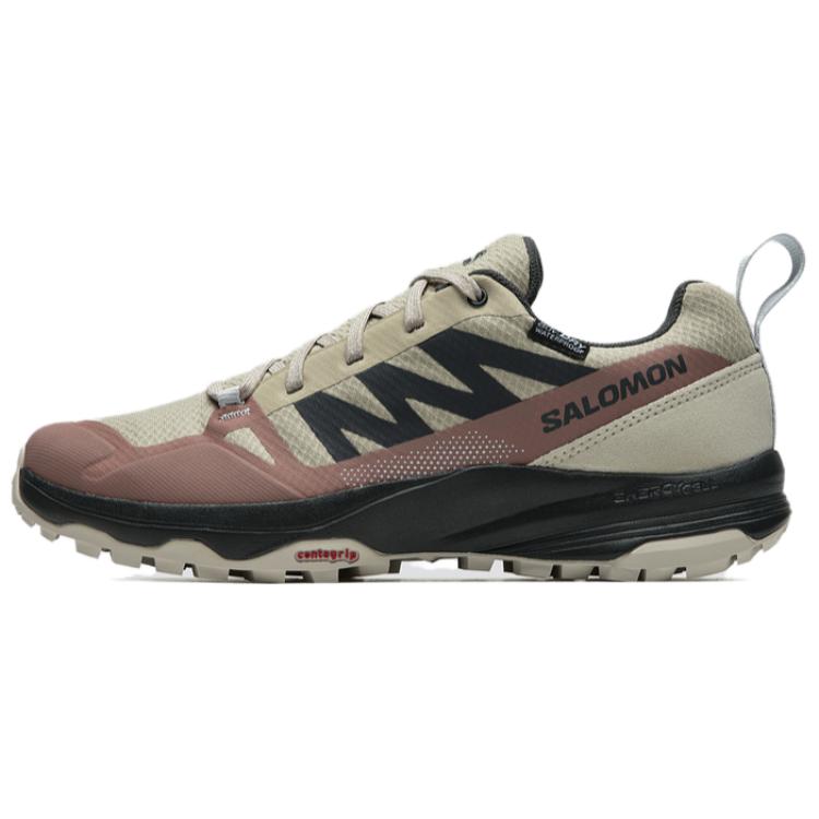 SALOMON Waterproof And Breathable Coverage Lightweight Grip Low Top Mountaineering Hiking Shoes Women's Brown Black