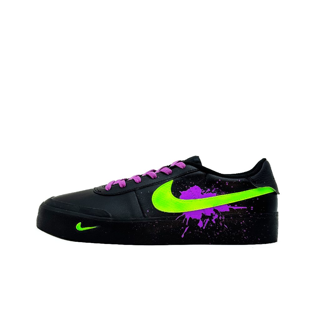 Nike Court Shot Blue Frost Purple Ink Abrasion Resistant Low Top Skateboard Shoes Men's Black Purple Green