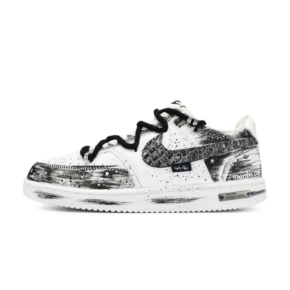Nike Court Vision 1 Abrasion Resistant Low top Skateboard Shoes Men's Black White