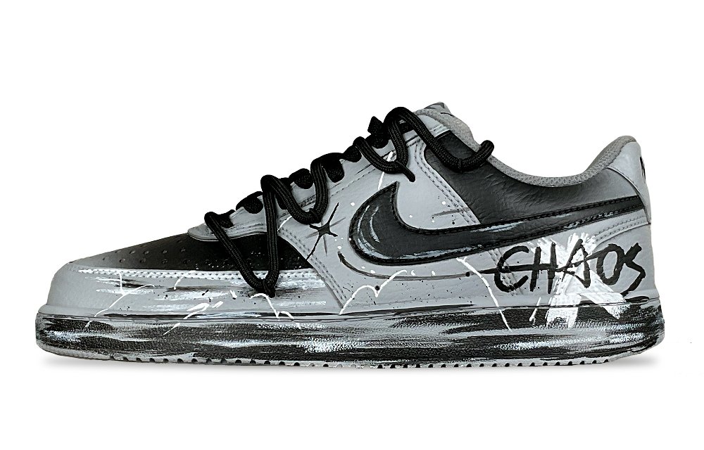Nike Court Vision 1 Slip Resistant And Breathable Low Top Skateboard Shoes Men's Black Gray