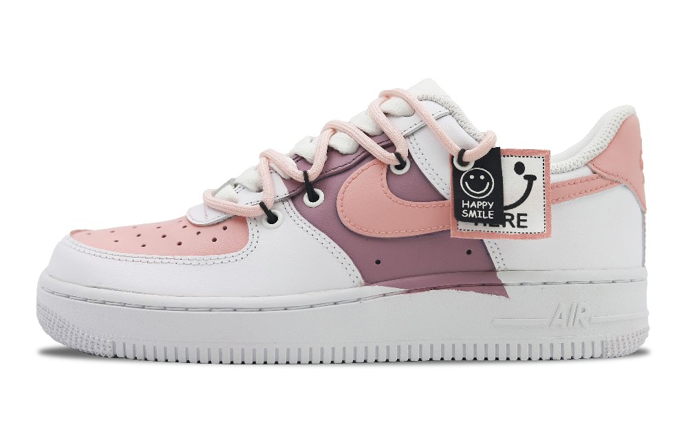Nike Air Force 1 Low Thermal Slip Resistant Cushioning Abrasion Resistant Low Top Skateboard Shoes Women's White Pink