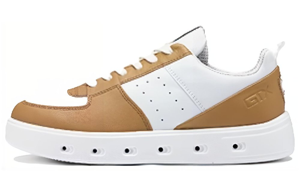 Ecco Anti Slip Wear Resistant Low Top Skateboard Shoes Women's Brown White