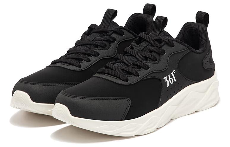 361° Cushioning Anti-Slip And Wear-Resistant Low-Top Running Shoes Men's Black White
