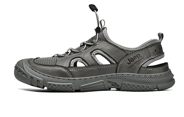Jeep Breathable Slip-Resistant Beach Sandals Men's Gray