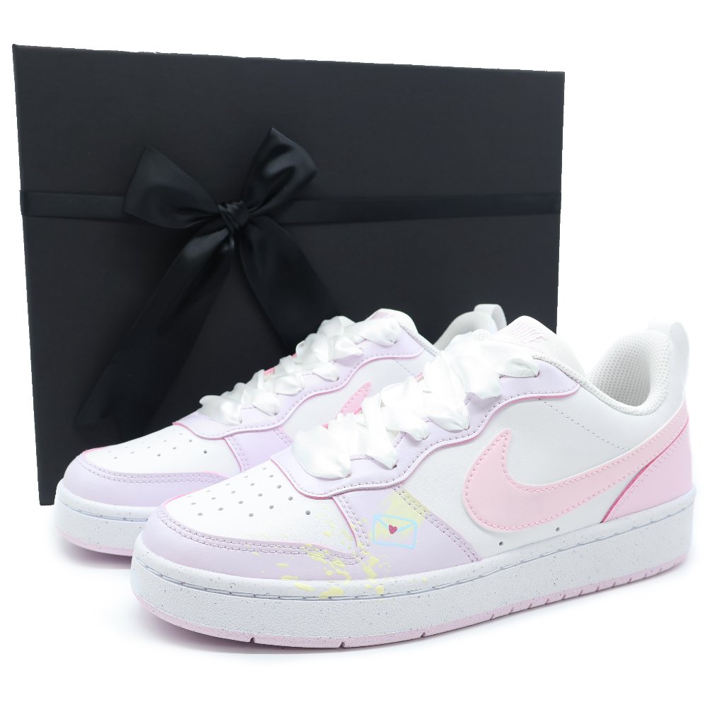Nike Court Borough Low Low-Top Skateboard Shoes GS Pink
