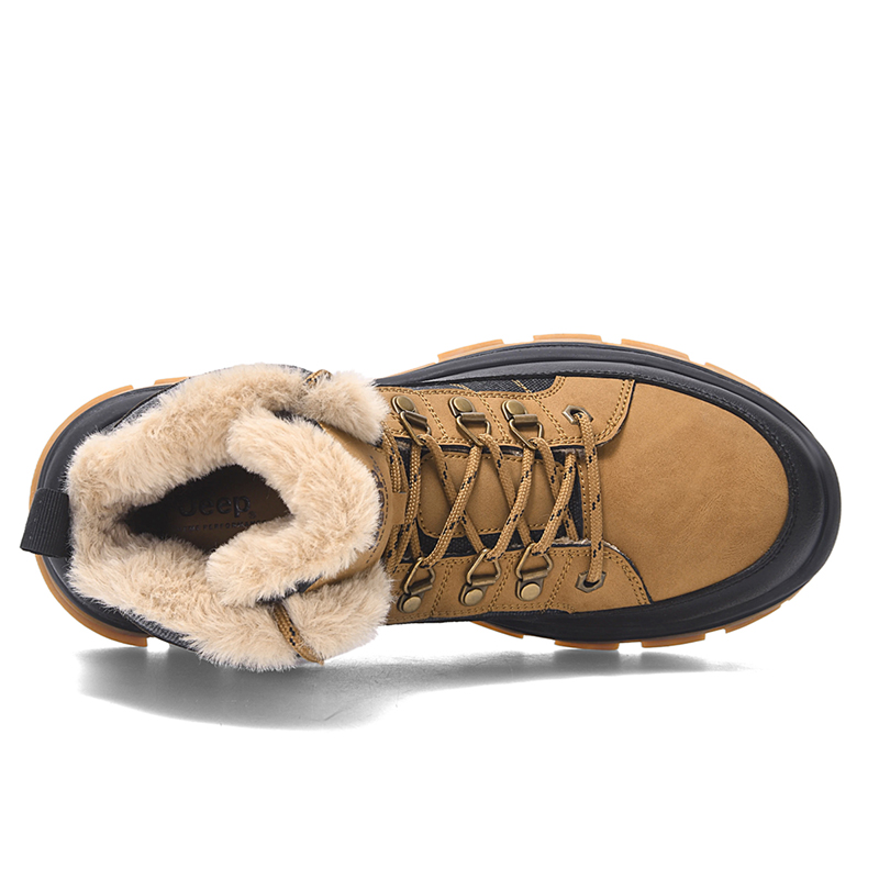 Jeep Warm Wear-Resistant Height Increasing Slip-Resistant Coverage Short Snow Boots Men's Brown купить в интернет-магазине Yoocart с быстрой доставкой по России.