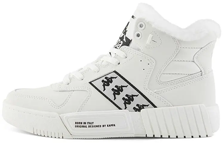 Kappa BANDA Coverage Thermal Slip Resistant High Top Skateboard Shoes Unisex White