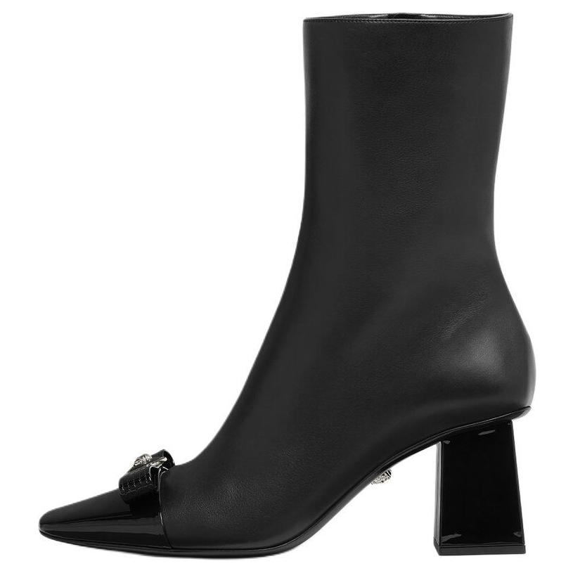 VERSACE Medusa Gianni Ribbon Ankle Boots 7cm Women's Black