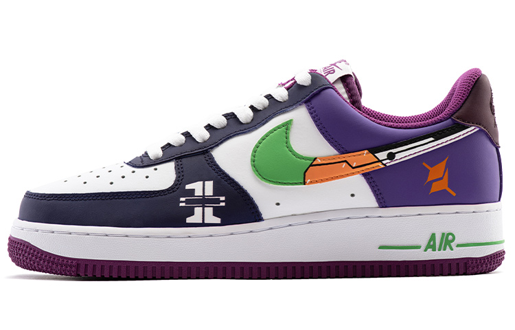 Nike Air Force 1 Air Force 1 Slip Resistant Cushioning Abrasion Resistant Low Top Skateboard Shoes Men's Purple White