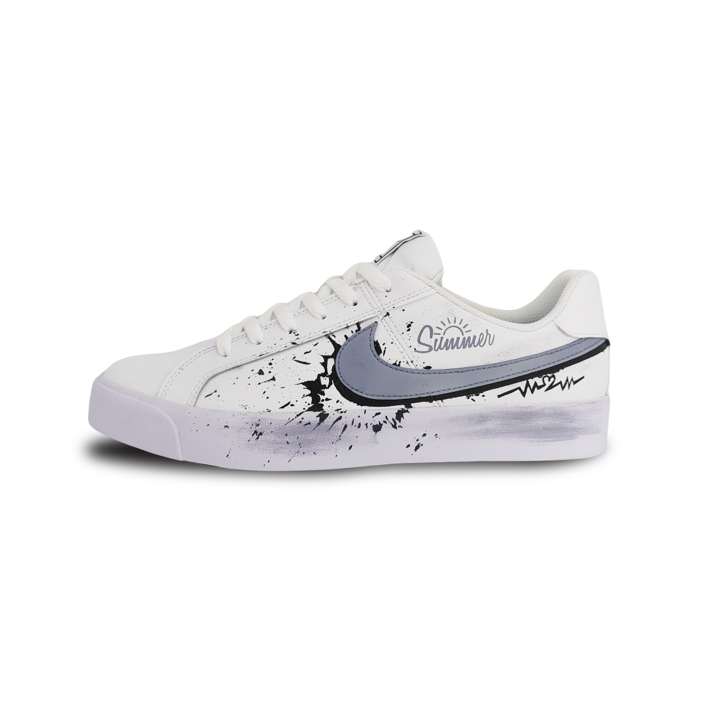 Nike Court Royale Anti-Slip Wear-Resistant Low-Top Skateboard Shoes Men's White Gray