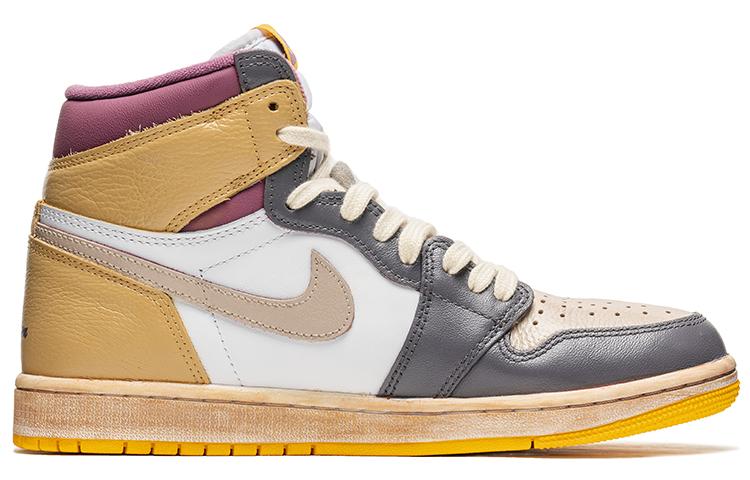 Jordan Air Jordan 1 Retro High OG Vintage Basketball Shoes Unisex White Yellow купить в интернет-магазине Yoocart с быстрой доставкой по России.