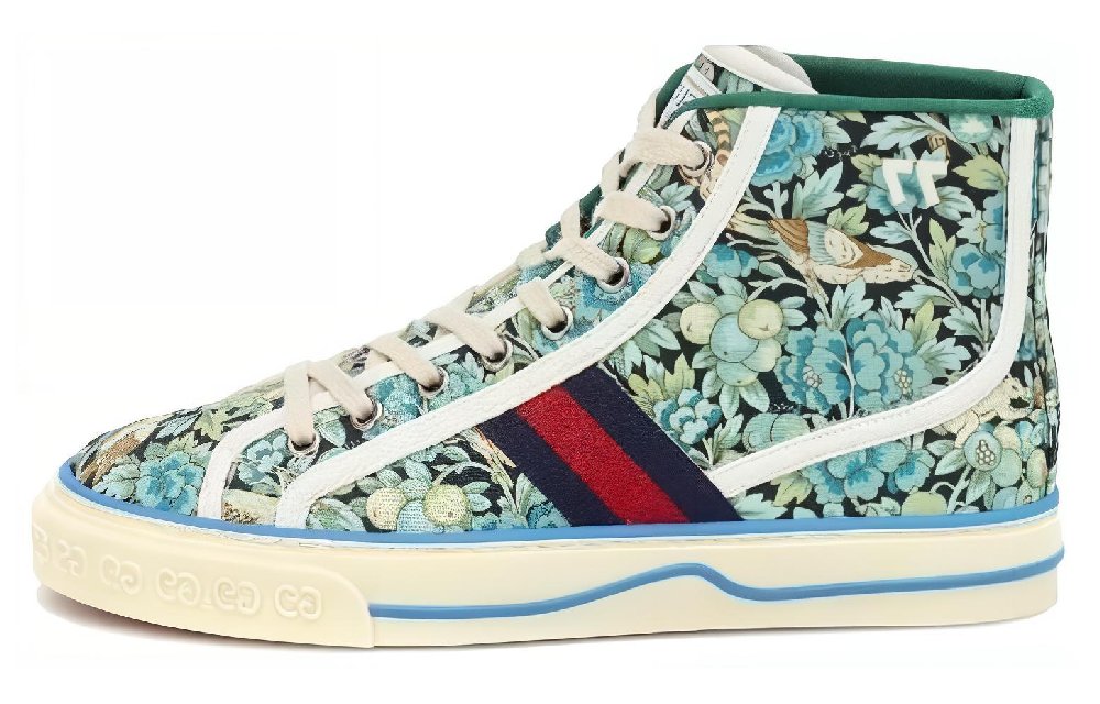 GUCCI Liberty Of London X GUCCI Women's Tennis 1977 High 'Floral   Light Blue Green' Women's