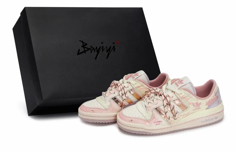 Adidas Originals FORUM Skateboard Shoes Women's Low top Beige/Pink/Purple