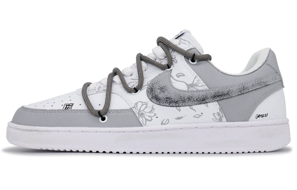 Nike Court Vision 1 Campus Notes Anti-Slip Wear-Resistant Low-Top Skateboard Shoes Men's White Gray