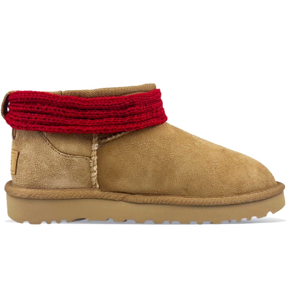 UGG CLASSIC ULTRA MINI Warm Slip-Resistant Ankle-Length Snow Boots Women's Chestnut