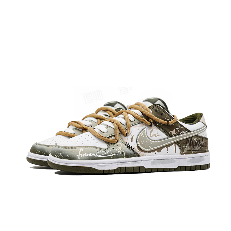 Nike Dunk Refined Tone Cushioning, Wear Resistant Low Top Skateboard Shoes Unisex Khaki