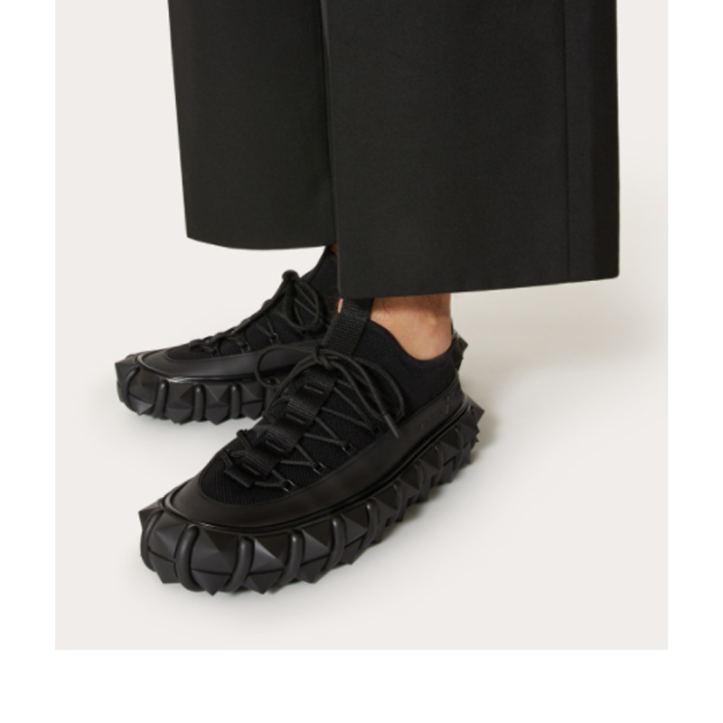CRAIG GREEN x Valentino Rockstud Low Top Skateboard Shoes Men's Black