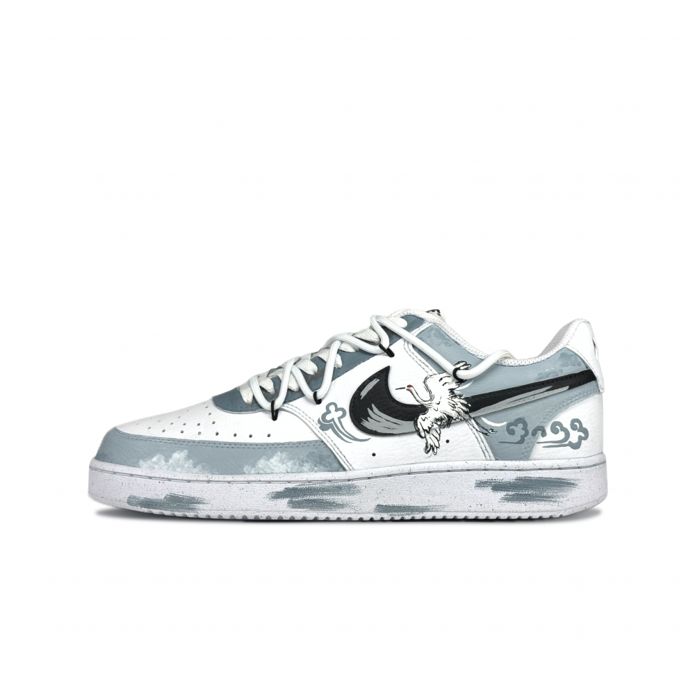 Nike Court Vision 1 Skateboard Shoes Unisex Low-Top Gray/White