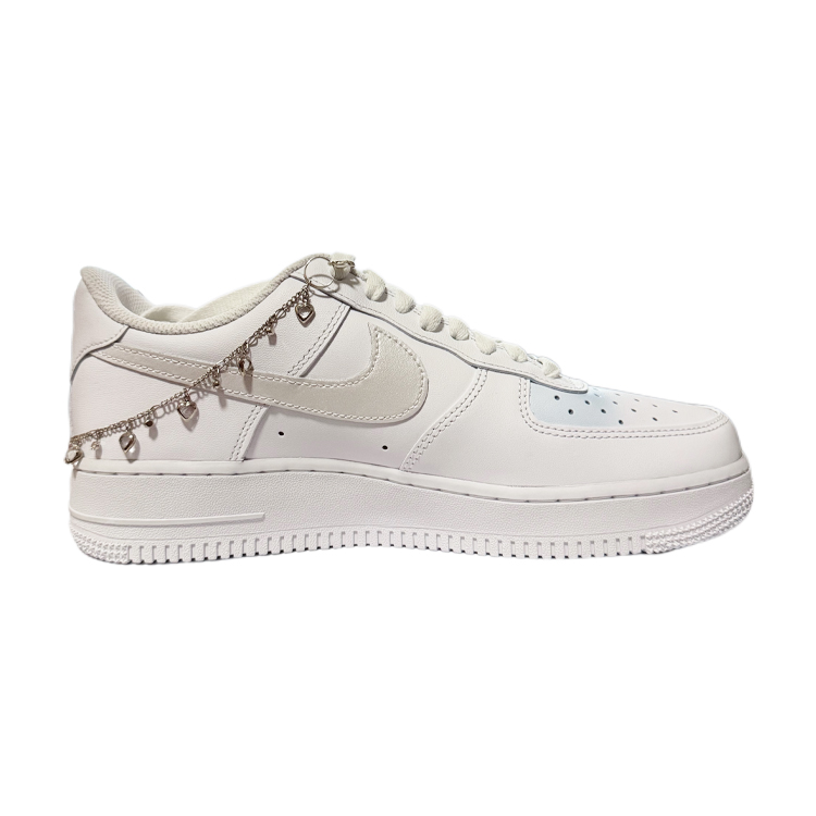 Nike Air Force 1 Blue Tone Abrasion Resistant Low Top Skateboard Shoes Women's White Blue Silver