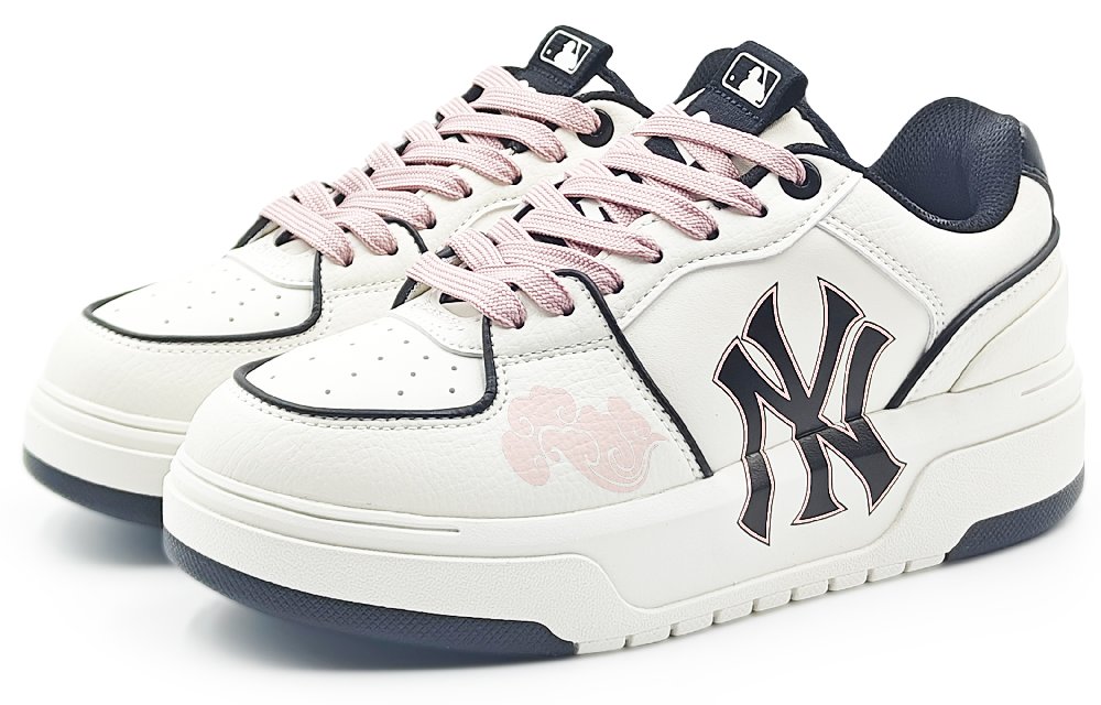 MLB Chunky Liner Abrasion Resistant Low Top Skateboard Shoes Unisex Pink White