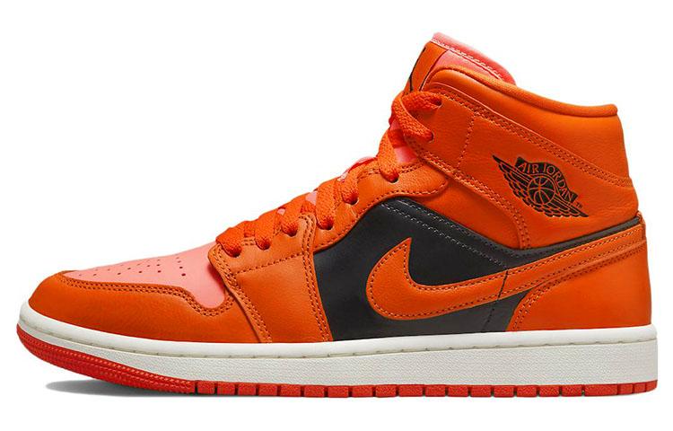 JORDAN 1 Mid Se Rush Orange Crimson Bliss Women's