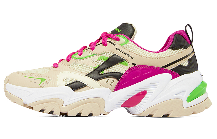 STAMINA x Skechers Stamina V2 Mecha Shoes 2 Low Top Chunky Sneakers Women's Beige Purple
