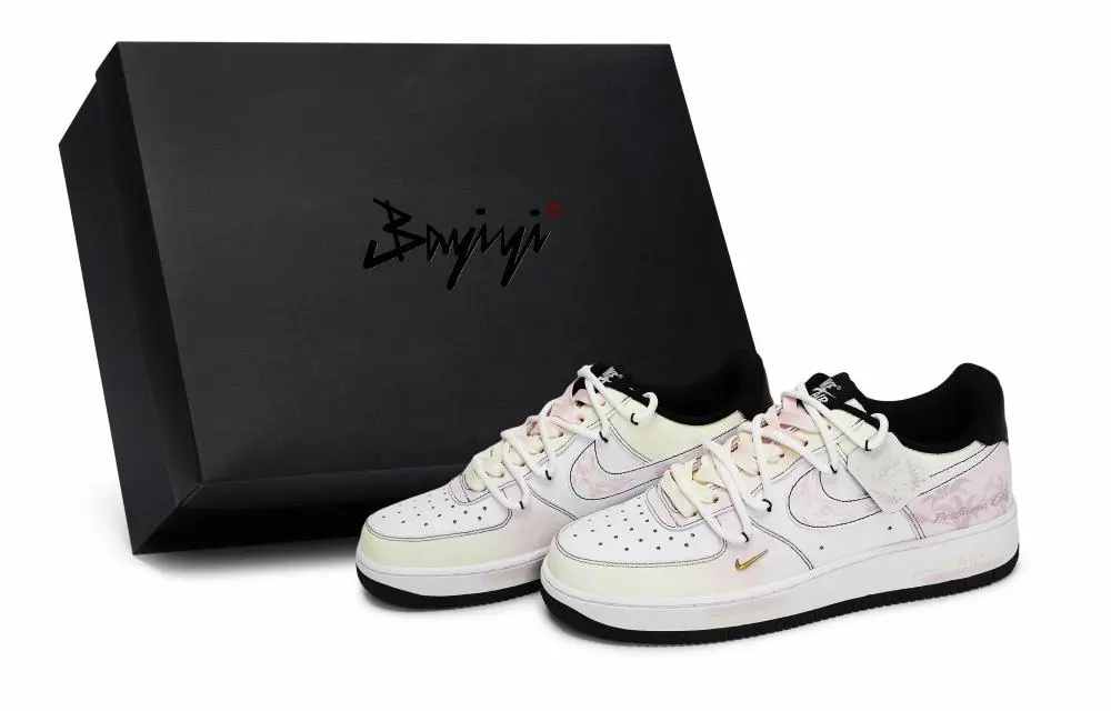 Nike Air Force 1 Skateboard Shoes Women's Low top White/Pink/Yellow