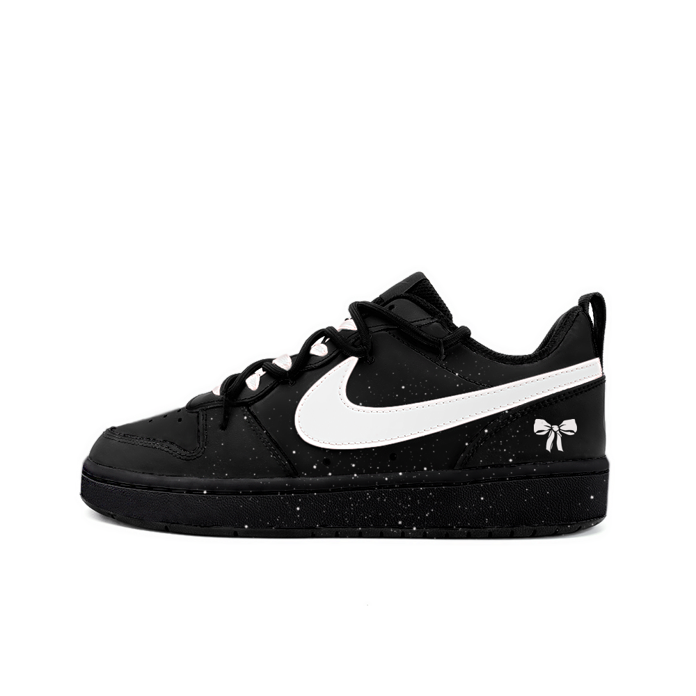 Nike Court Borough Low 2 Non slip Lightweight Low Top Skateboard Shoes GS Black White