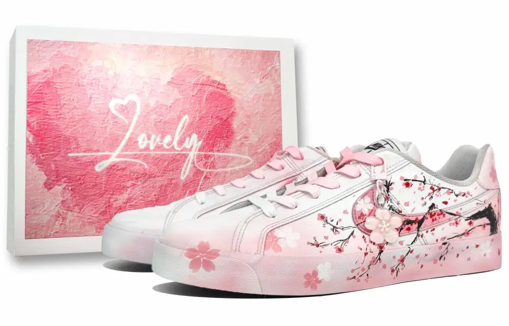Nike Court Royale AC Wear resistant And Lightweight Low top Skateboard Shoes Unisex Cherry Blossom Pink