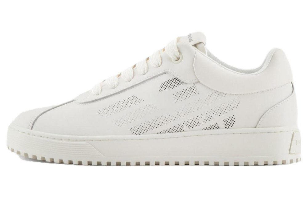 EMPORIO ARMANI Low Top Skateboard Shoes Men's White
