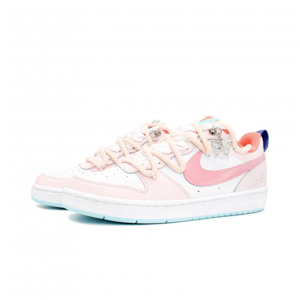 Nike Court Borough Wear resistant And Lightweight Low Top Skateboard Shoes GS Pink White купить в интернет-магазине Yoocart с быстрой доставкой по России.