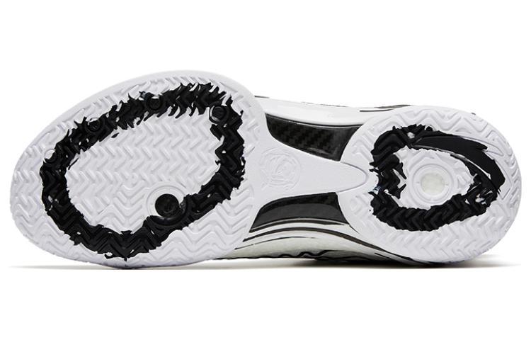 Anta Frenzy 4 Pro Anime Cushioning Anti-Slip And Wear-Resistant Mid-Top Basketball Shoes Black White
