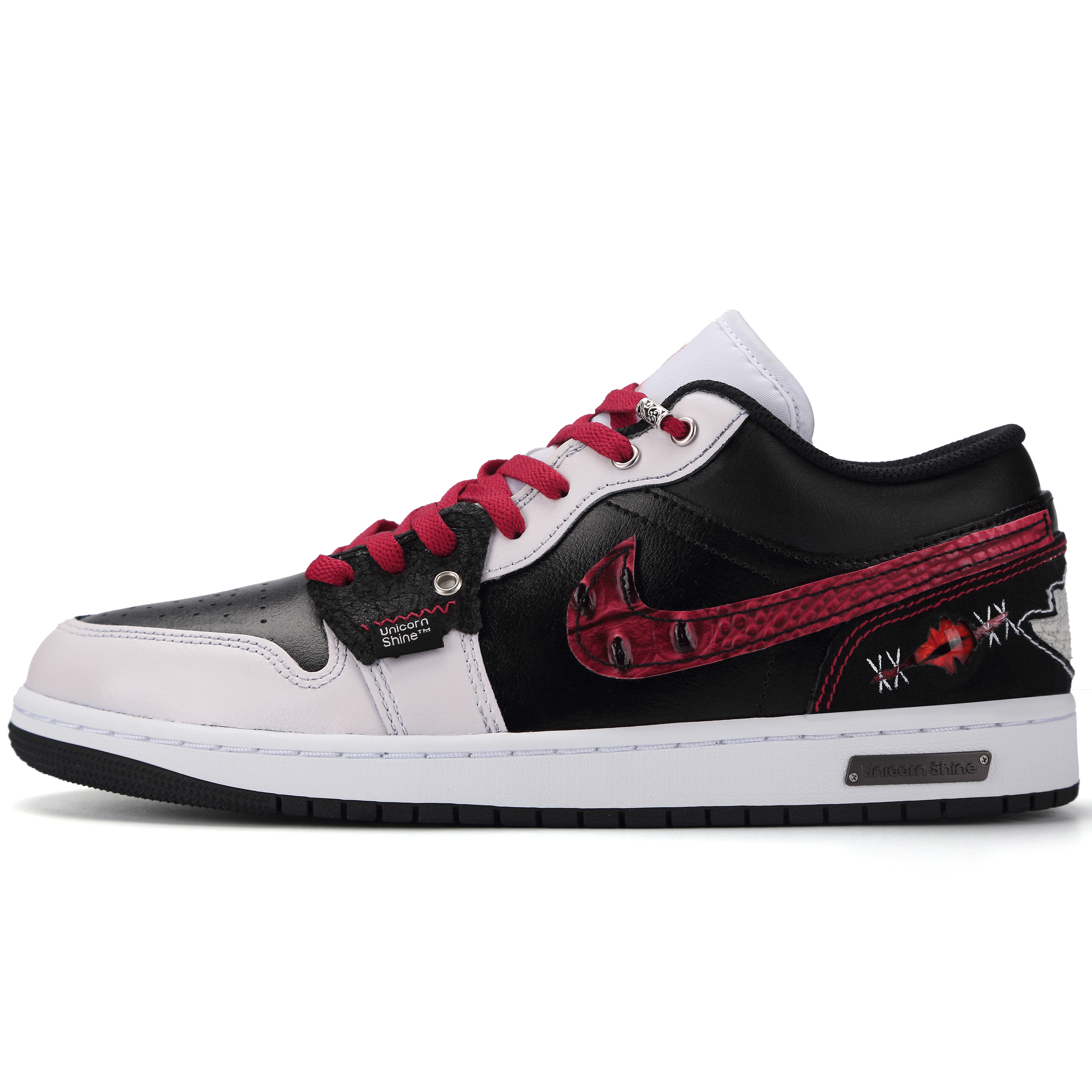 Jordan Air Jordan 1 Apocalypse Dragon Tribe Abrasion Resistant Low top Vintage Basketball Shoes Men's Black Red