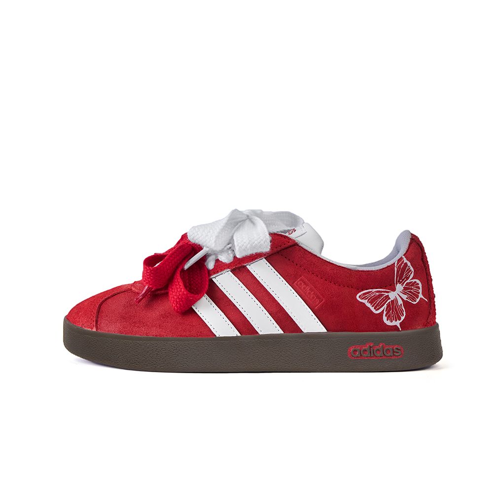 Adidas Neo VL Court 2.0 Anti Slip Wear Resistant Low Top Skateboard Shoes Unisex Red White