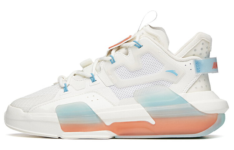 Anta Bastard Coverage Warm Slip-Resistant Low-Top Skateboard Shoes Women's White Orange Blue